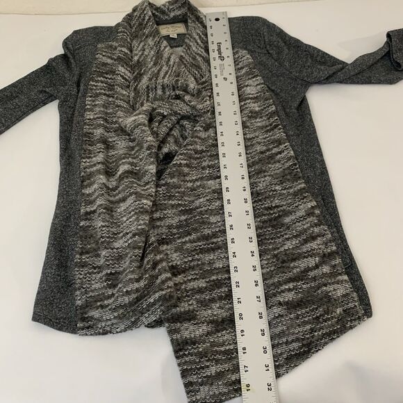 Lucky Brand Cardigan Sweater Women M Gray Waterfall Open Drape Boho Festival - Picture 7 of 9